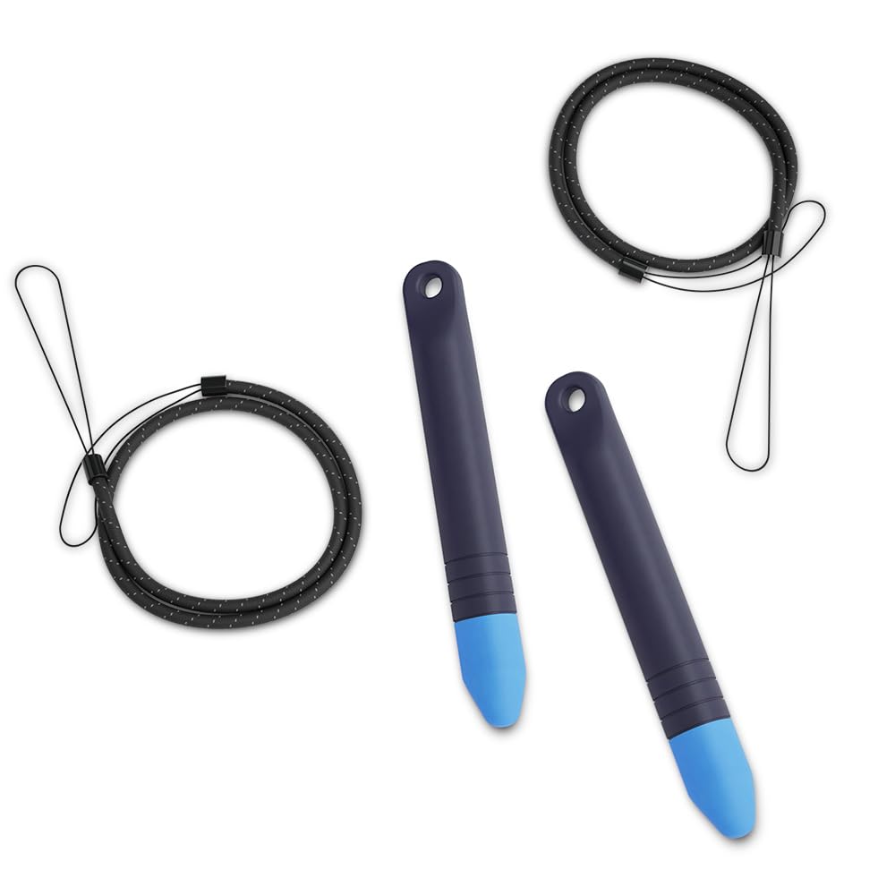 Nupro tablet stylus with tether attached to tablet to prevent loss during play.