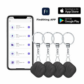 Nutale Findthing 4-pack attached to wallet for quick retrieval
