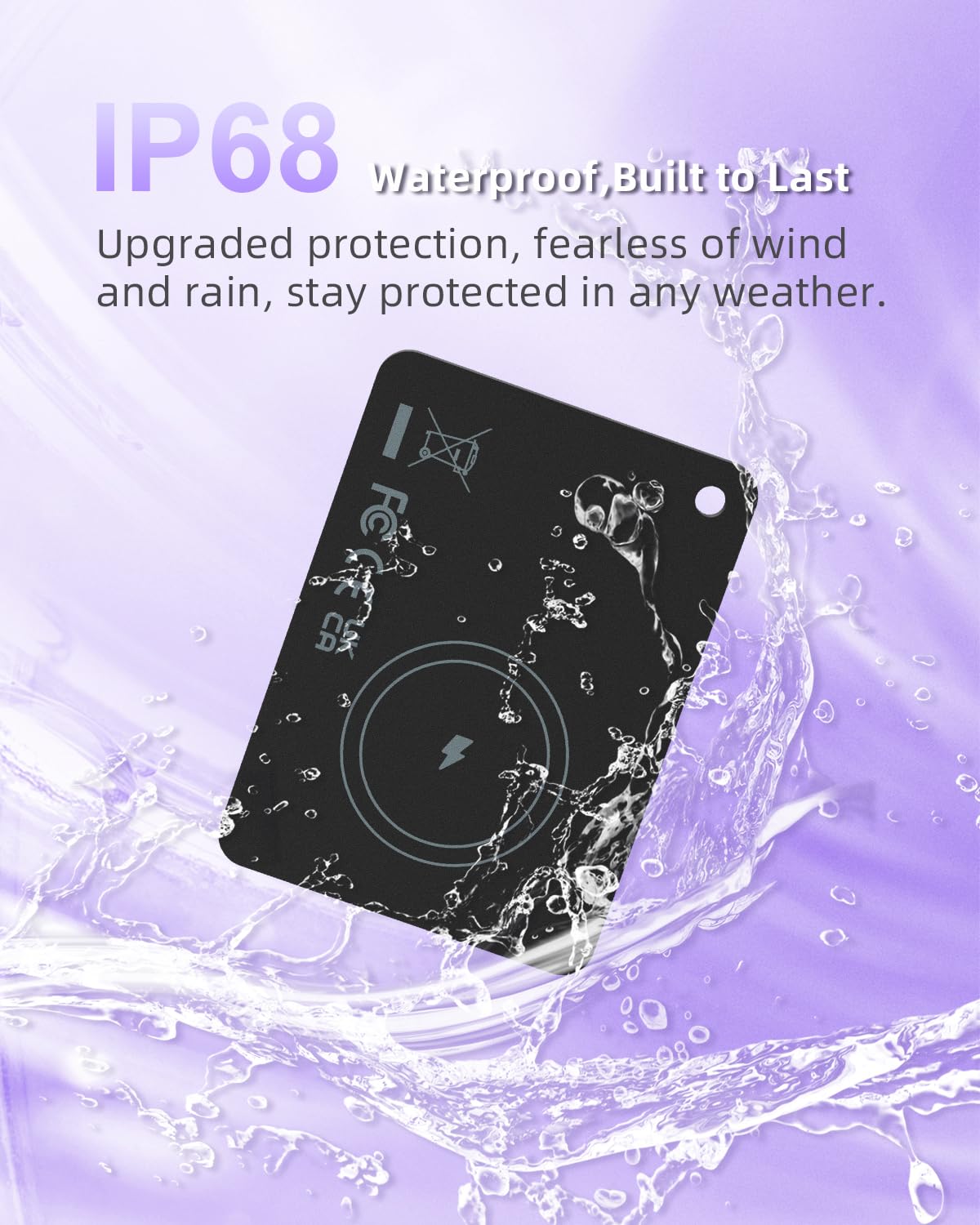 Nutale tracker sliding into a wallet card slot, shows discreet carry benefit