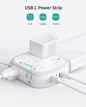 NUTICT three-sided design provides easy access to outlets without blocking others.