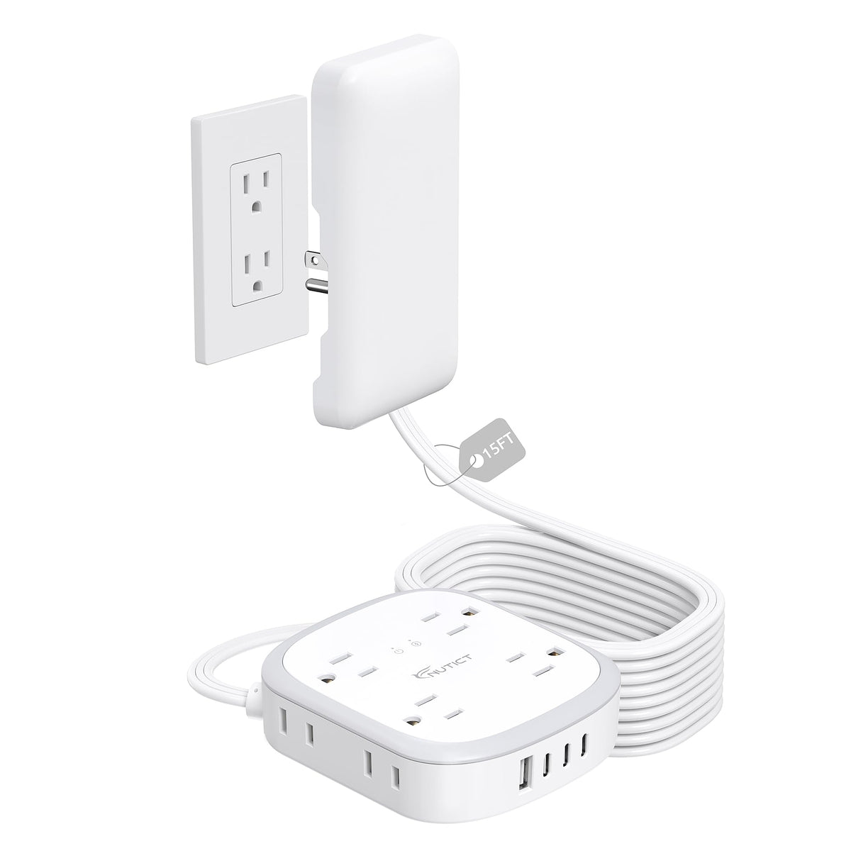 NUTICT front profile showing outlet cover and tidy appearance