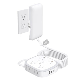 NUTICT front view showing outlet cover and 8 outlets for tidy power