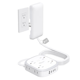 NUTICT outlet cover extension cord with flat plug hidden wall outlets for a tidy workspace