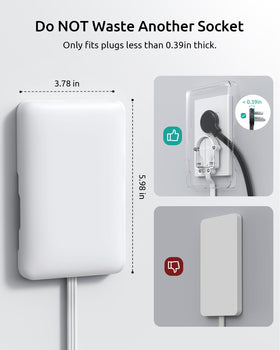 NUTICT compact power strip ideal for tight spaces behind sofa or bed.