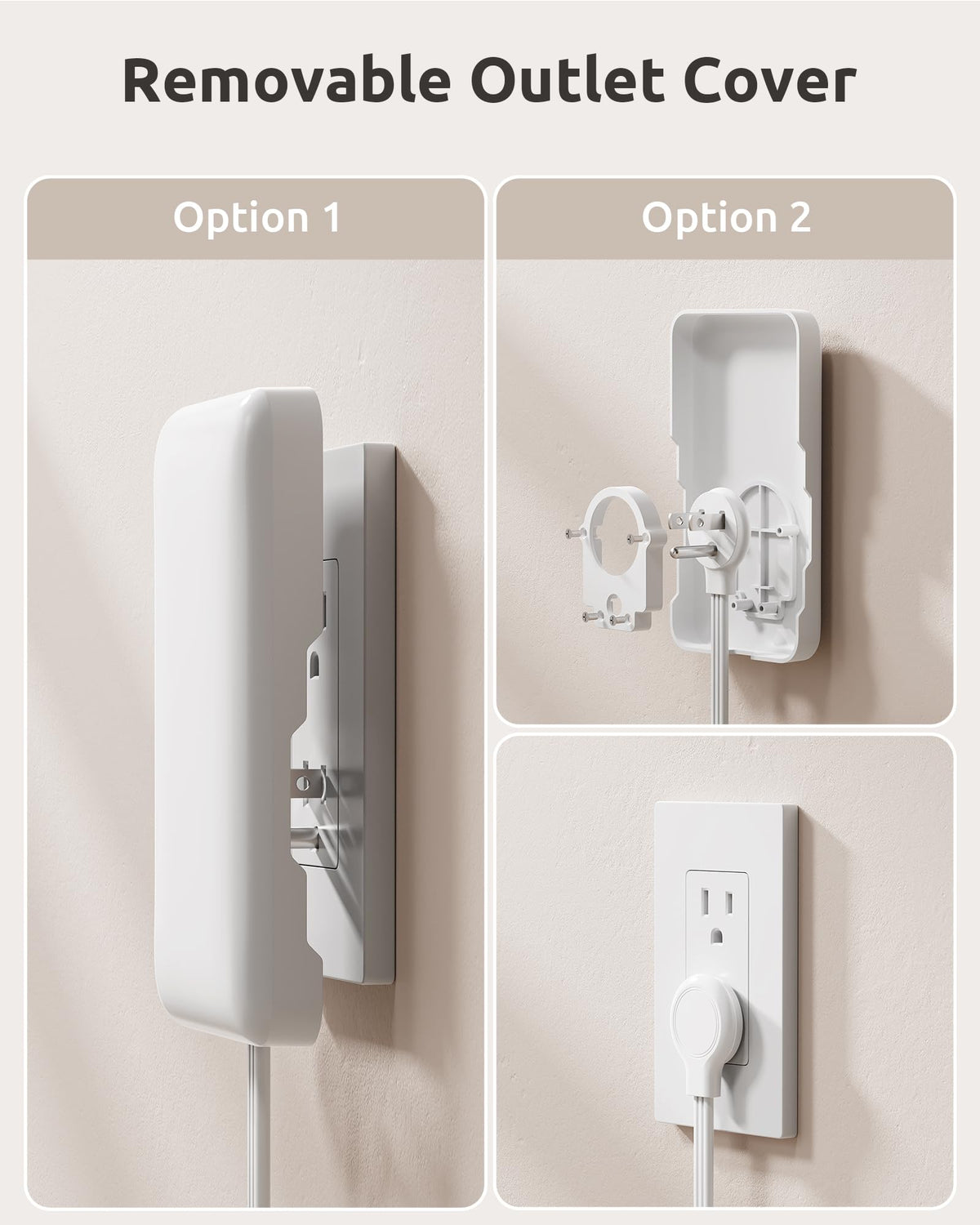 NUTICT white finish extension cord blends with decor for a seamless look