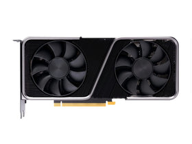 NVDIA RTX 3070 front view highlights cooling and sleek aesthetic for performance builds.