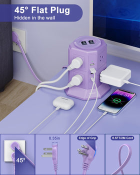 NVEESHOX side view with large adapter plugged in showing spacious outlet spacing benefit