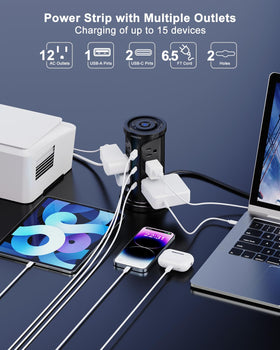 NVEESHOX ultra-flat plug and 6.5ft flat cord closeup, hides behind furniture