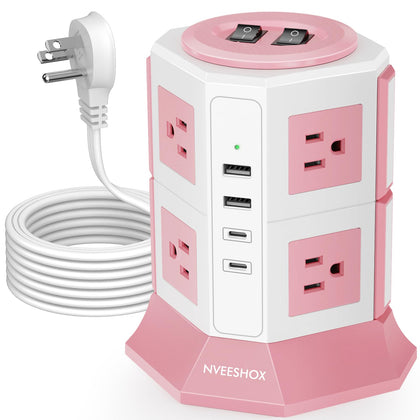 NVEESHOX front view showing tower ports and organized charging