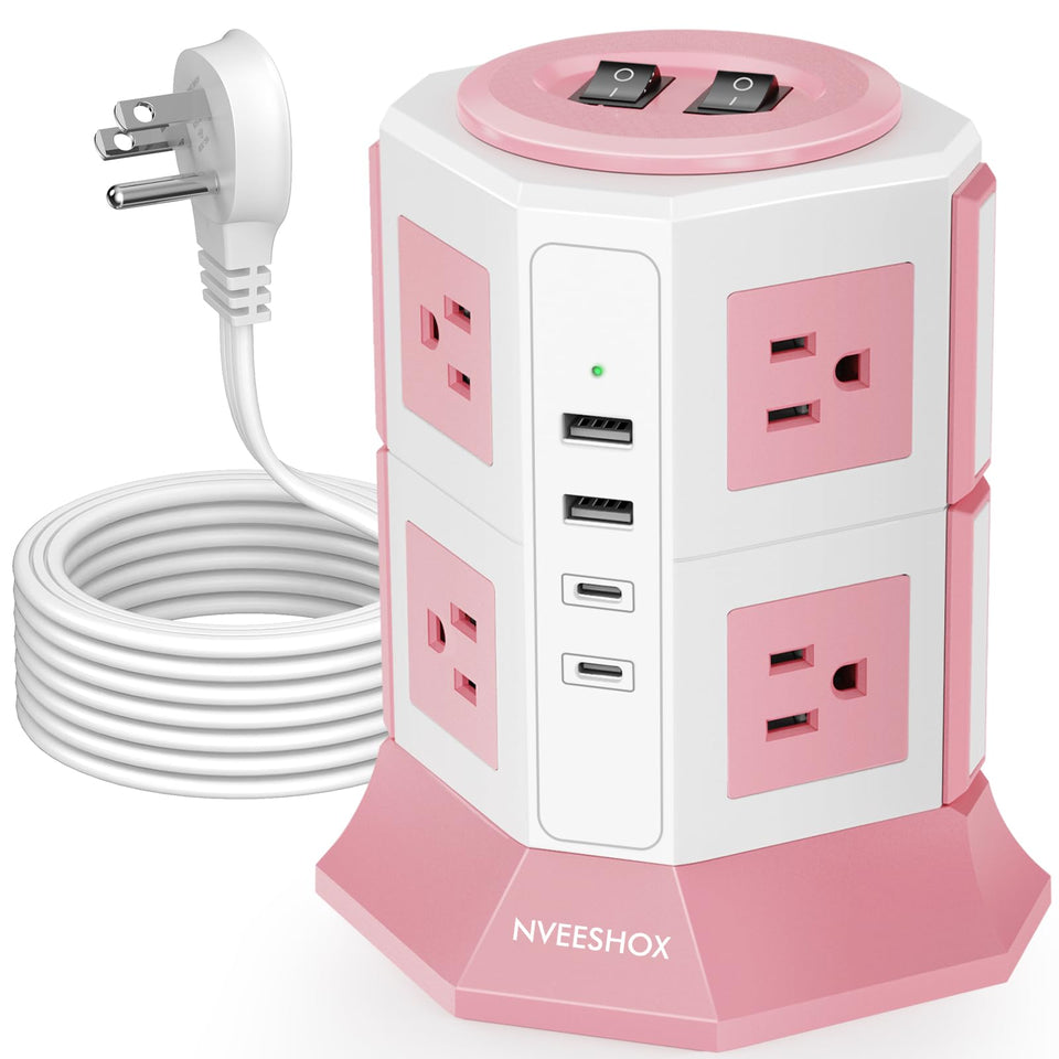 NVEESHOX front view showing tower ports and organized charging