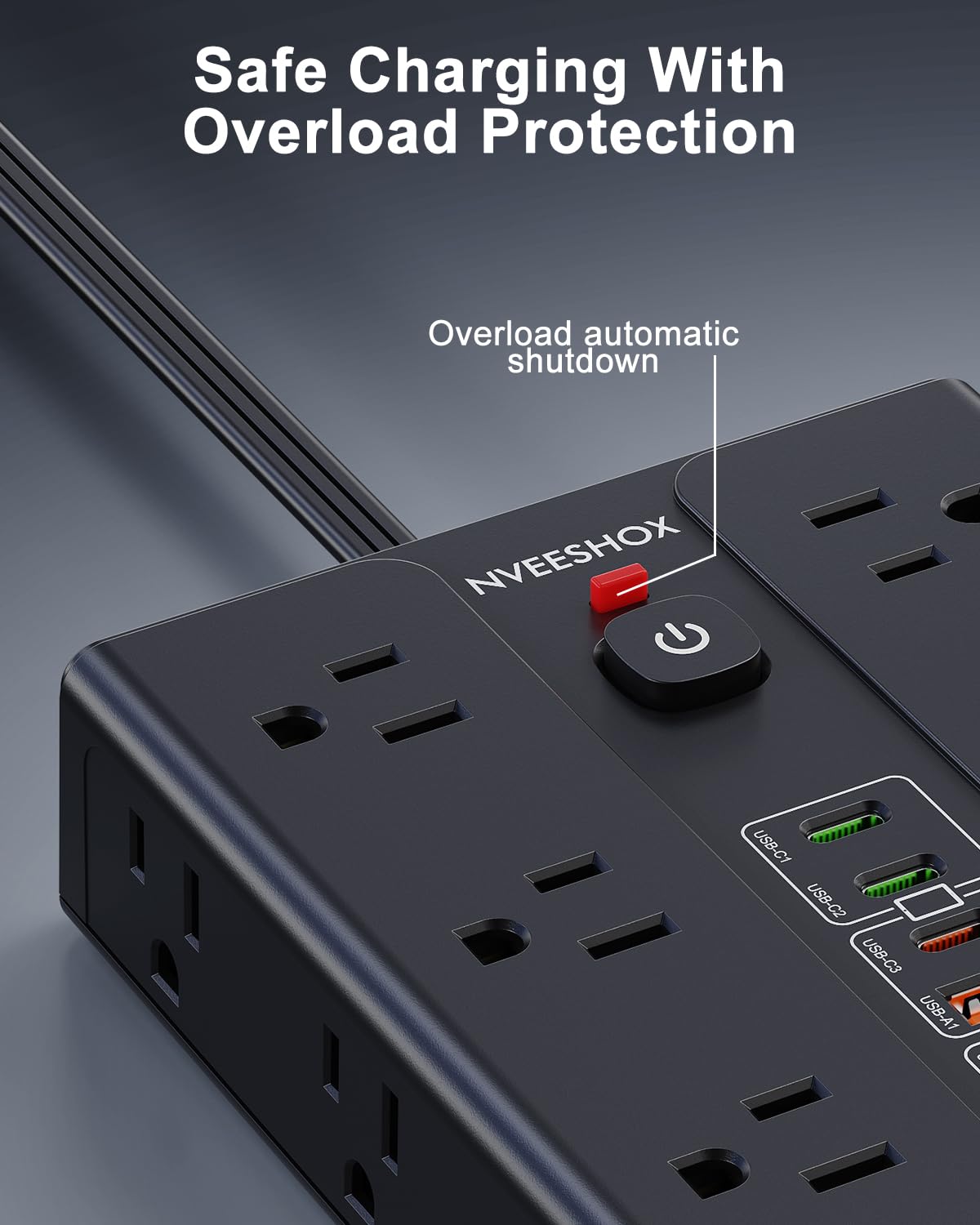 NVEESHOX mounted under desk demonstrating tidy cable management and secure fit