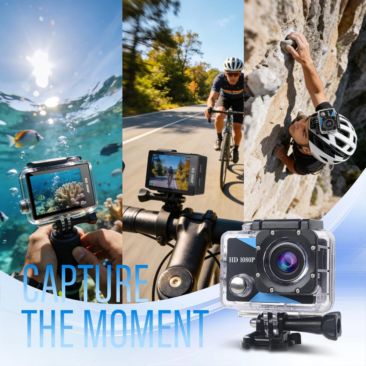 Nvgfelis action camera 2.0 inch LCD for quick framing and playback