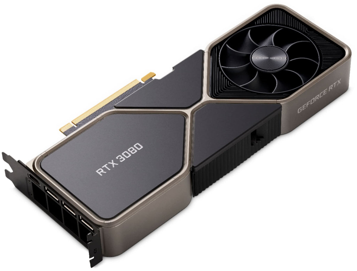NVIDIA RTX 3080 Founders Edition renewed side profile showcasing cooling design