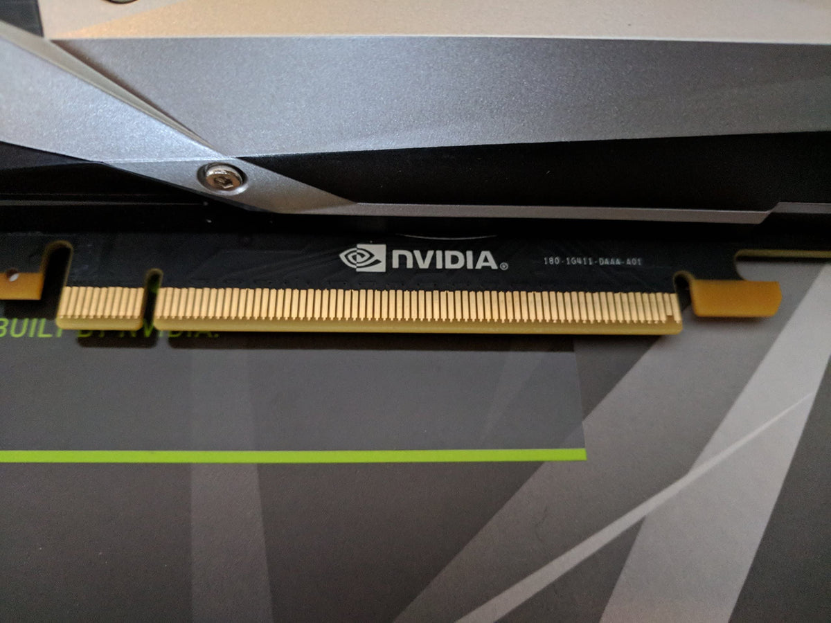 NVIDIA GeForce GTX 1070 Founders Edition renewed card with angled view for detail