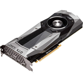 NVIDIA GeForce GTX 1080 Ti FE front view showcases compact Founders Edition design.
