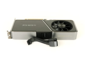 NVIDIA GeForce RTX 3070 Ti side view showing compact profile for upgrades.