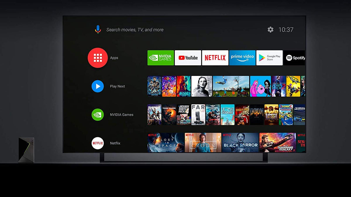 NVIDIA Shield TV Pro voice control with Google Assistant.
