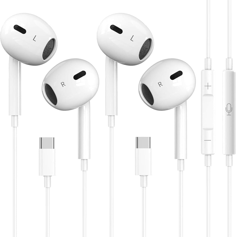 Nvnceiw USB-C headphones two-pack with a compact design for portable listening