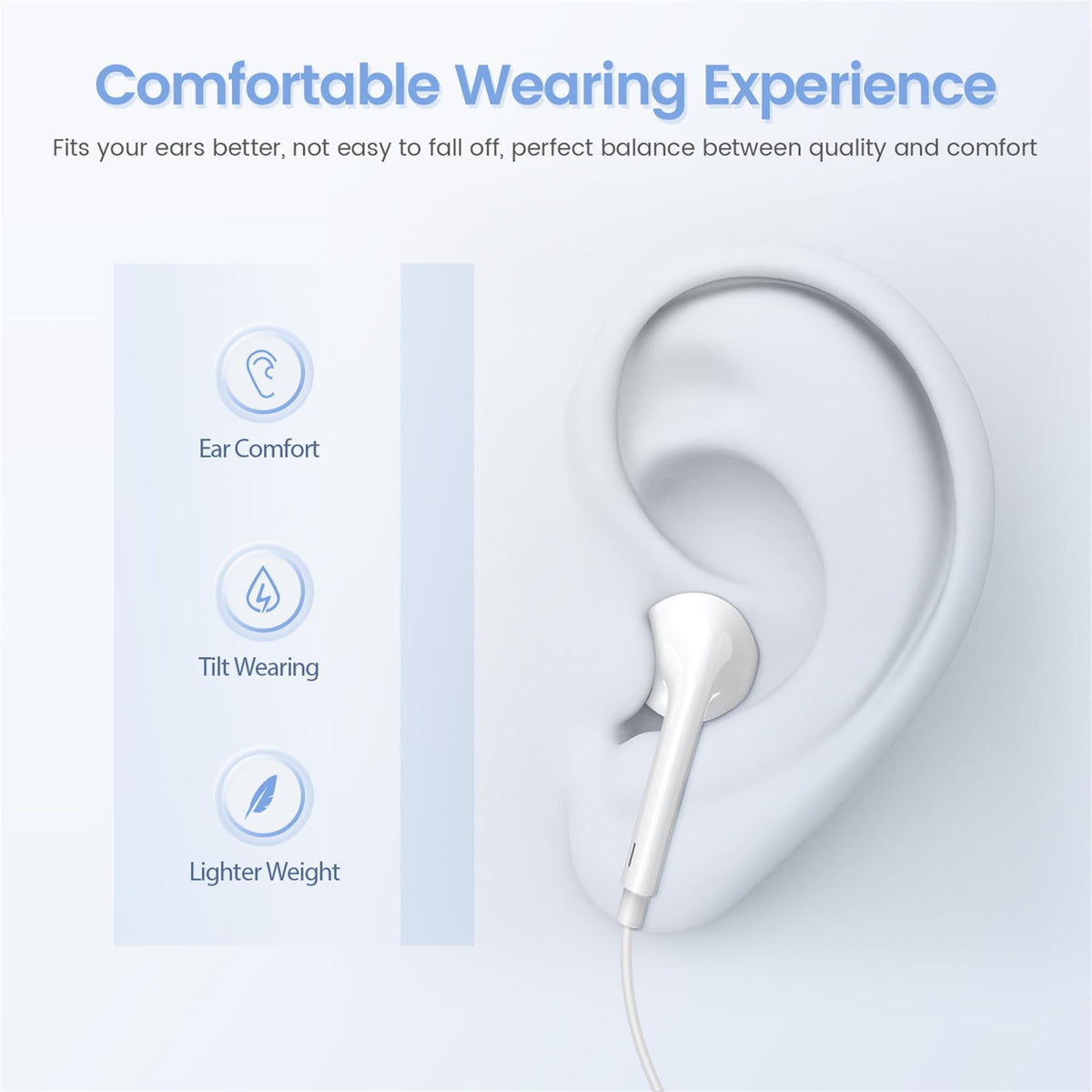 Nvnceiw USB-C headphones inline remote and mic for hands-free control