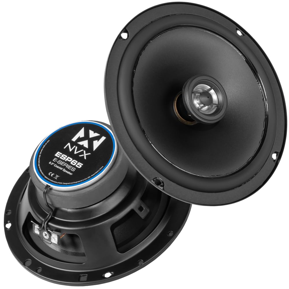 NVX ESP65 front view showing speaker grille and fit benefits