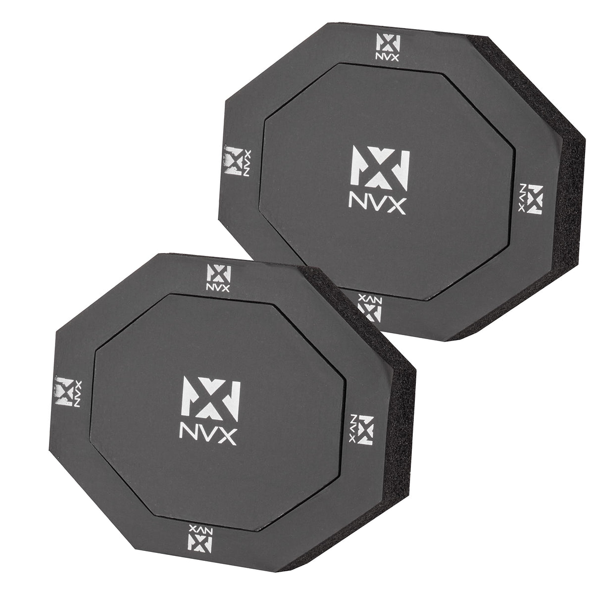 NVX front packaging showing two 6x8" foam rings and pad increases audio sealing