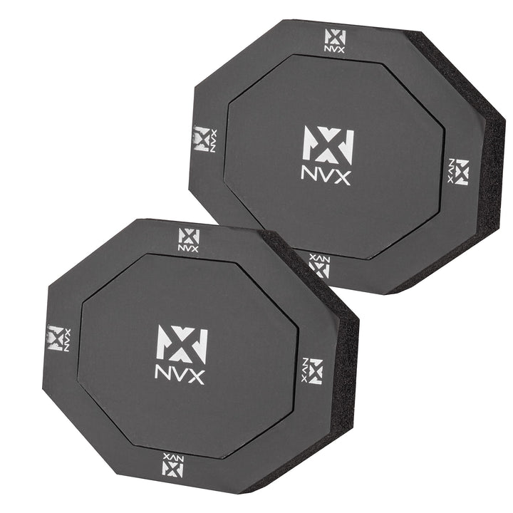 NVX front packaging showing two 6x8" foam rings and pad increases audio sealing