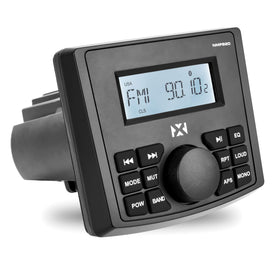 NVX NMPS20 marine stereo Bluetooth display for on-water music streaming.