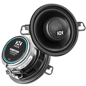 NVX NSP35 front view showing cone and grill, improves compact speaker installs