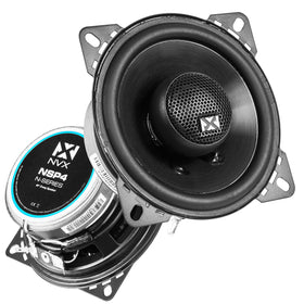 NVX front view of 4-inch speaker showing grille and frame for easy upgrades