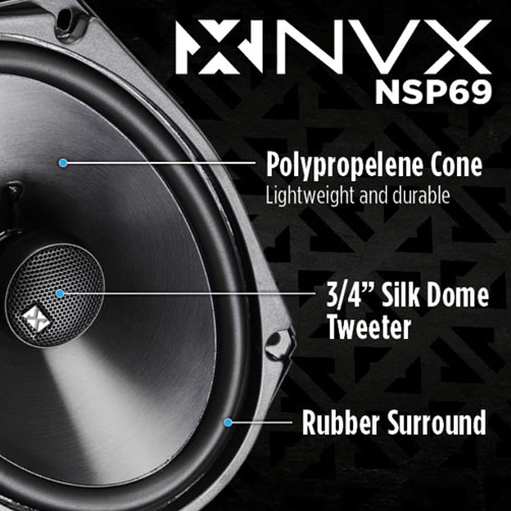 NVX NSP69 6x9 silk-dome tweeter close-up highlighting clear highs.