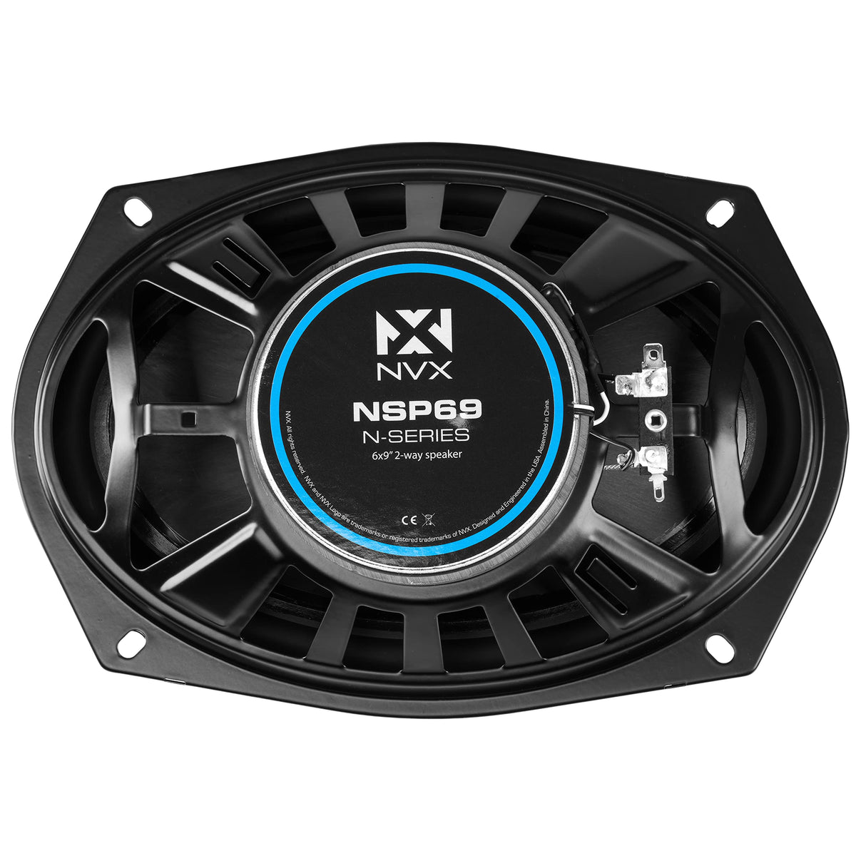 NVX NSP69 6x9 woofer cone close-up for confident bass potential.