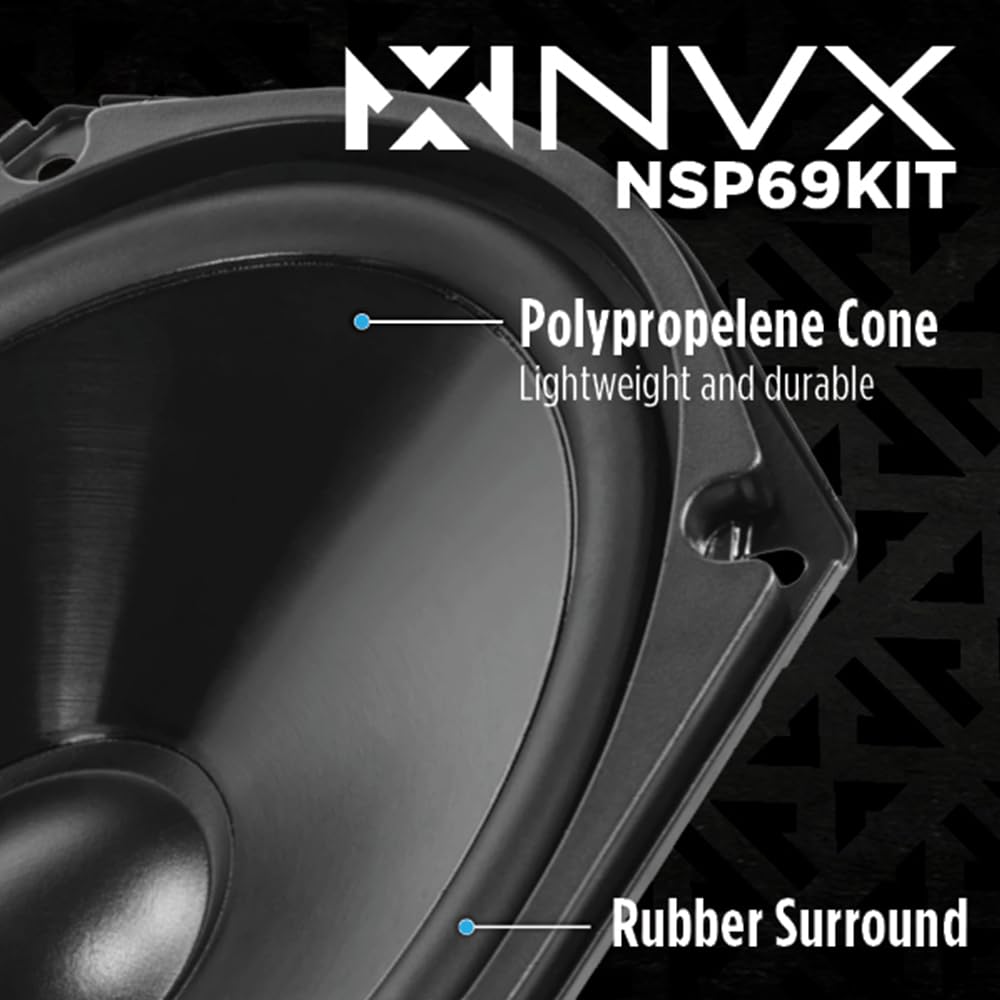 NVX NSP69KIT silk dome tweeters deliver crisp high frequencies.