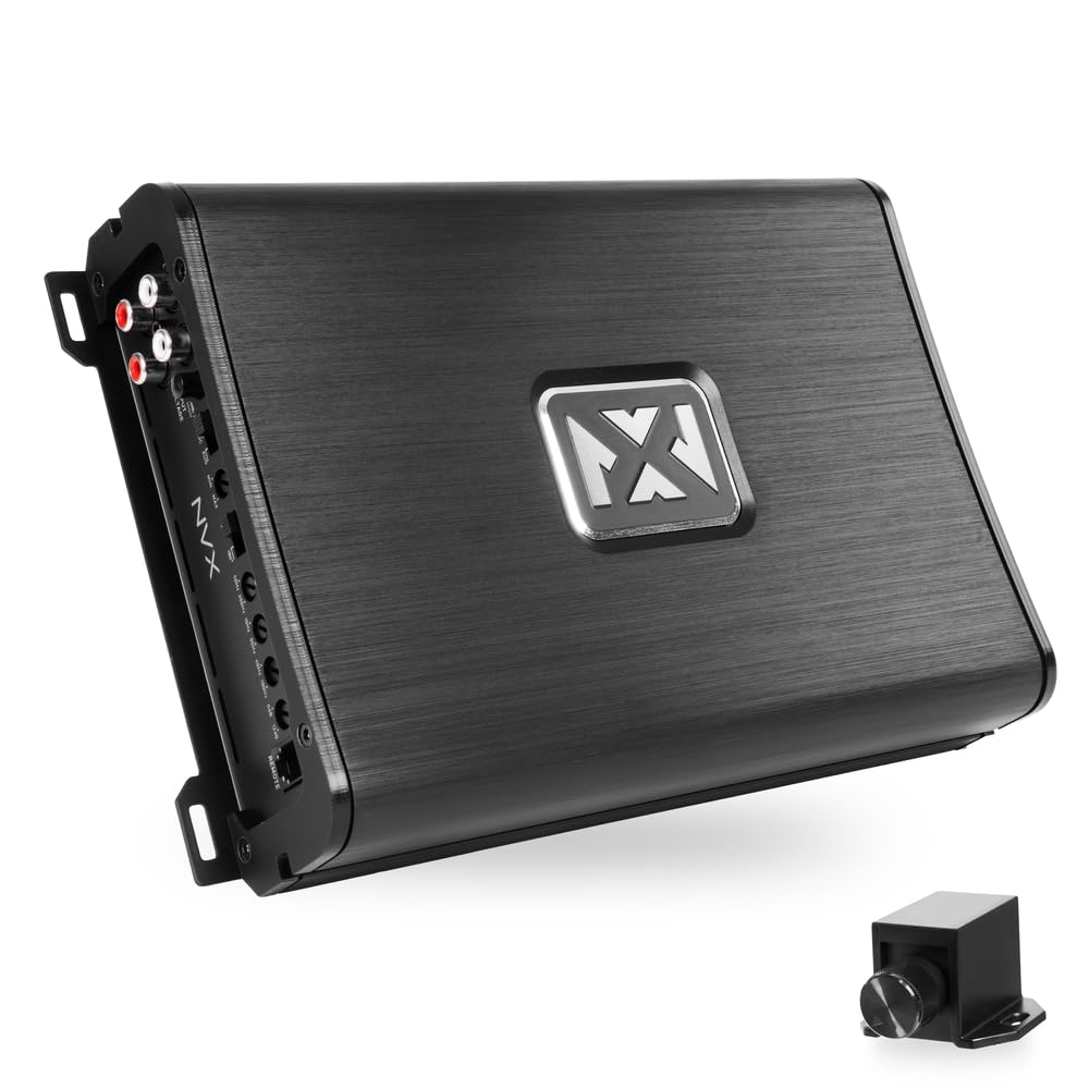 NVX VAD17001v2 front panel with rugged controls for precise bass adjustments.