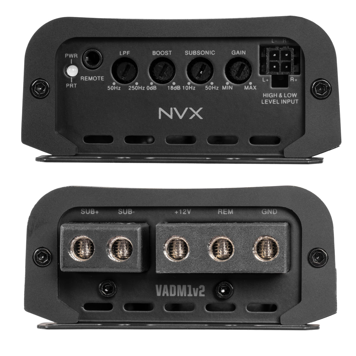 NVX VADM1v2 with wired bass remote for quick sub control