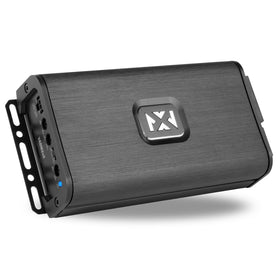 NVX VADM2v2 front view shows compact space-saving amplifier for tight installs