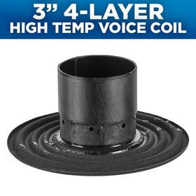 NVX VCW102v3 black nylon stitch surround supports durable excursion