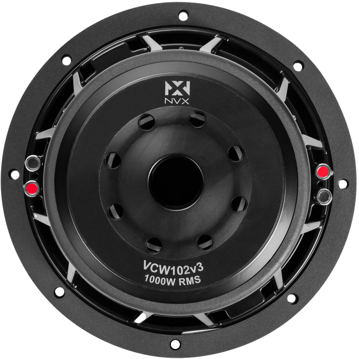 NVX VCW102v3 dual progressive-roll spiders stabilize motion and excursion