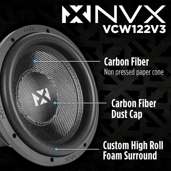 NVX VCW122v3 dual 2-ohm coils enable flexible wiring for power matching