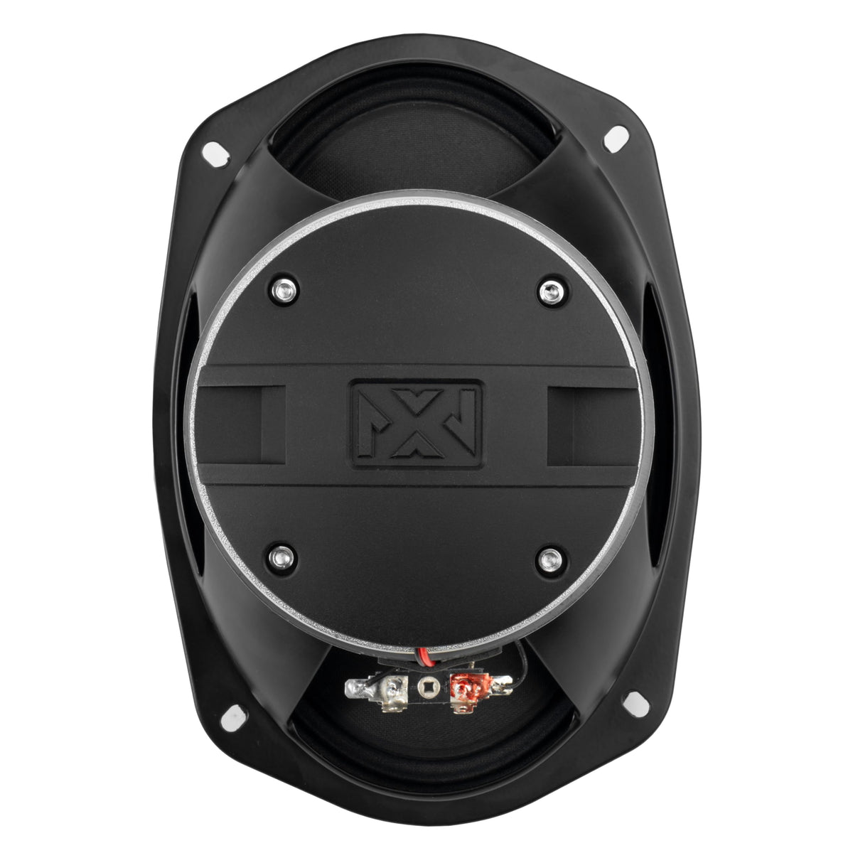 NVX VPRO69H in-car installation with protective grille for added durability.