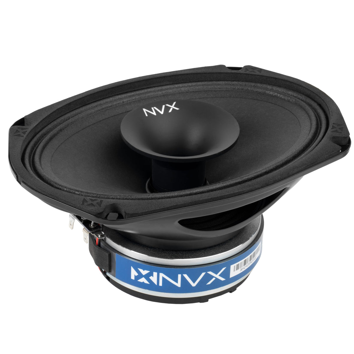 NVX VPRO69H voice coil detail illustrates high-temperature design for power handling.