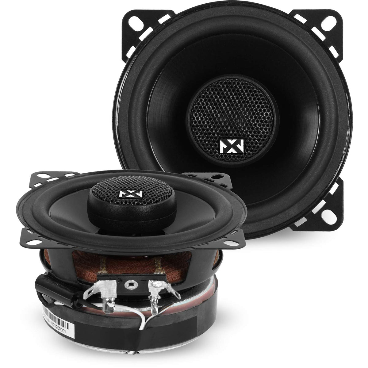 NVX VSP4 front view showing grille and balanced sound benefit