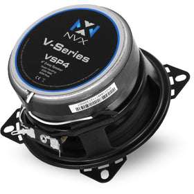 NVX VSP4 rear label showing specs for correct amplifier matching