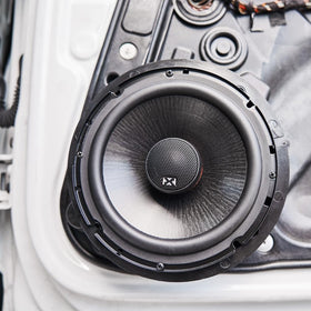 NVX VSP525 tweeters silk dome detail delivers smooth high frequencies