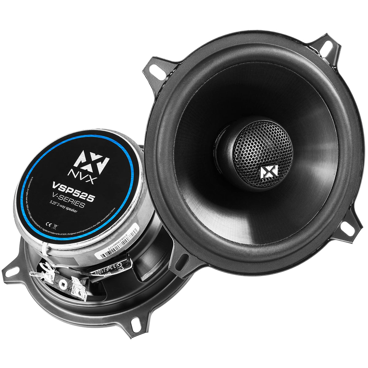 NVX VSP525 woofer front view highlights rugged build for reliable sound