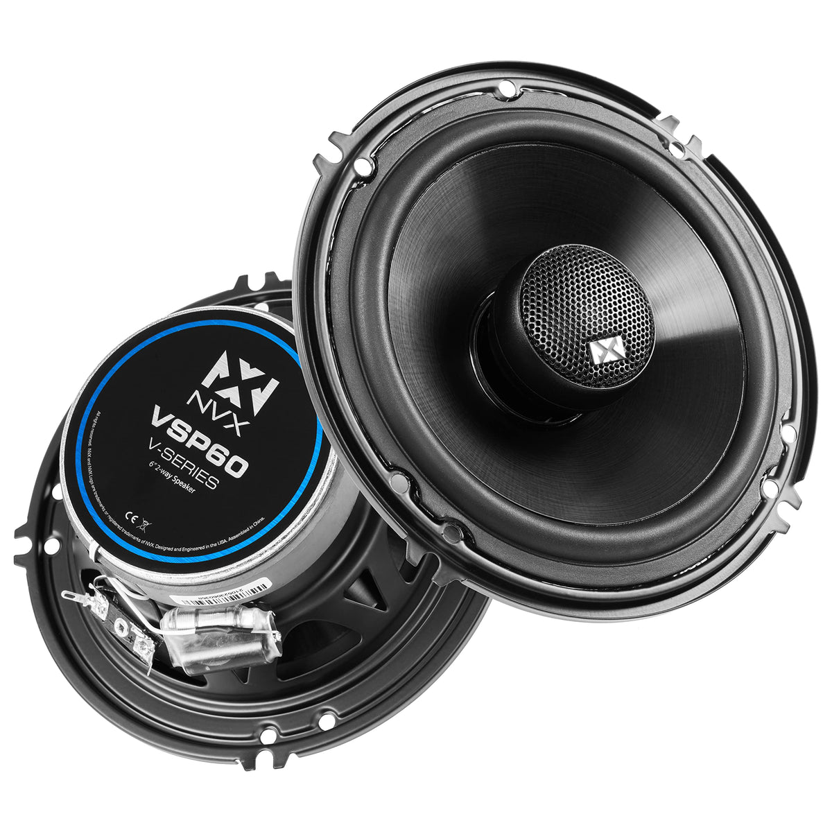 NVX VSP60 6-inch coaxial speaker cone for durable, detailed midrange sound in daily driving.