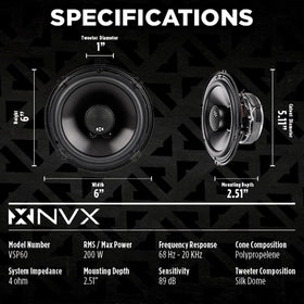 NVX VSP60 built-in crossovers ensuring balanced sound across the full range.