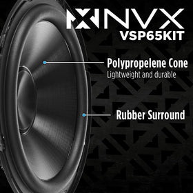NVX VSP65KIT 25mm silk dome tweeter delivers crisp treble with clarity.
