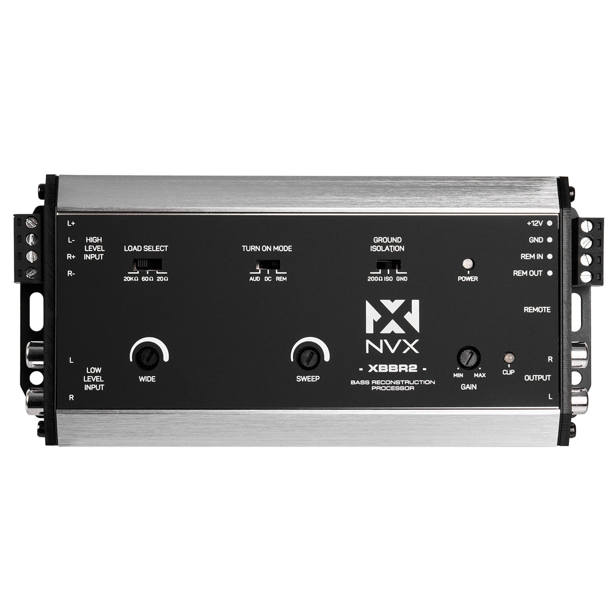 NVX XBBR2 inputs and preamp section for factory or aftermarket compatibility