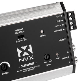 NVX XBBR2 output stage delivering up to 9.5V of bass power