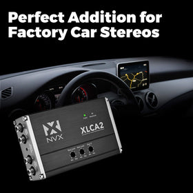NVX remote bass knob close view enabling easy dash‑level bass control